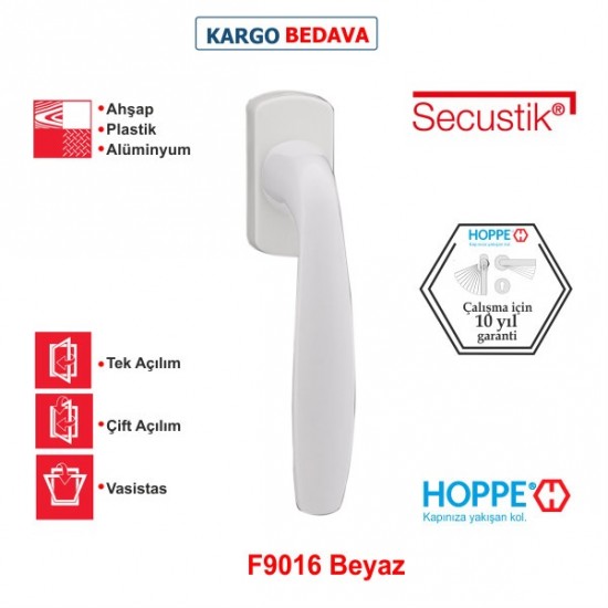 Hoppe New York 32-42mm (VarioFit) Secustik Pencere Kolu F9016 Beyaz