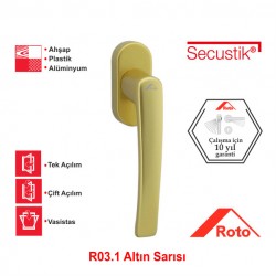 Roto Rotoline Secustik Pencere Kolu 40 mm - Altın Sarı