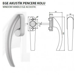 Windaform EGE Akustik Pencere Kolu - Boya Eloksal Gümüş*