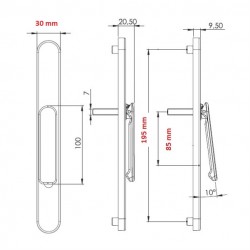 İmat Oval Filiz 35-85 Aynalı Basık Kapı Kolu EF01 Gümüş