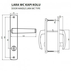 Windoform Lara WC Kapı Kolu - Beyaz*