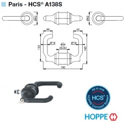Hoppe Paris HCS K138S modeli - F9005M Mat siyah ( Alm. Rozet )
