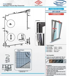 Fornax Yandan Devrilme Pvc Kanallı L-Menteşeli Çift Açılım Takımı 9 ax  (Alu)