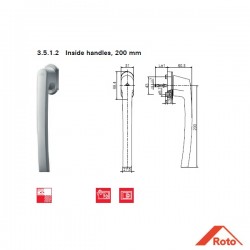 Roto Line Sürme Kolu 43 mm Kol Boyu 200 mm - R06.2M Siyah Mat