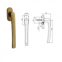 Roto Line Sürme Kolu 43 mm - kol Boyu 160 mm -  Bronz