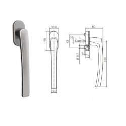 Roto Line Sürme Kolu 43 mm - Kol Boyu 160 mm  - Titan