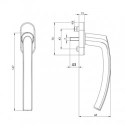 Roto Patio SX Sürme Kolu 43 mm - Koyu Kahve