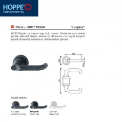 Hoppe Paris HCS K138S modeli - F9005M Mat siyah ( Alm. Rozet )