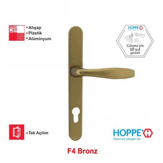 Hoppe New York 85 Eksen Aynalı Kapı Kolu F4 Bronz