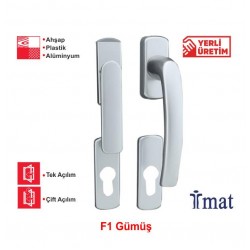İmat Oval Filiz Basık Rozetli Kapı Kolu EF01 Gümüş
