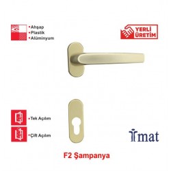İmat Oval Filiz Rozetli Kapı Kolu 28 mm. Şampanya